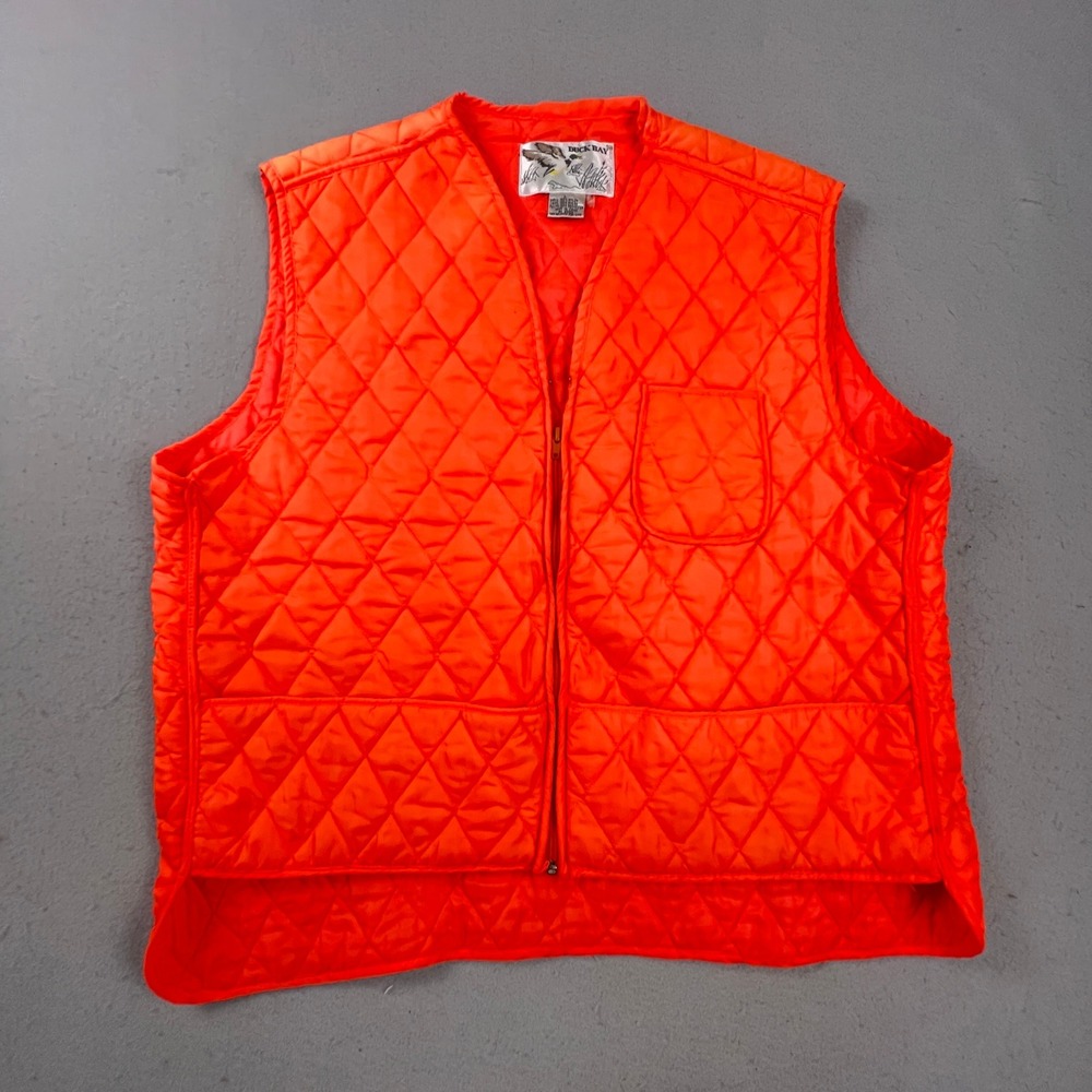 Duck Bay Quilted Hunting Vest Mens L Orange Blaze Safety Outdoor Workwear